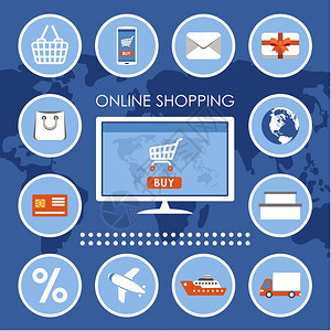 購(gòu)物電子商務(wù)等距海報(bào)線購(gòu)物與智能手機(jī)流程圖等距電子商務(wù)海報(bào)與客戶支持聊天服務(wù)矢量插圖